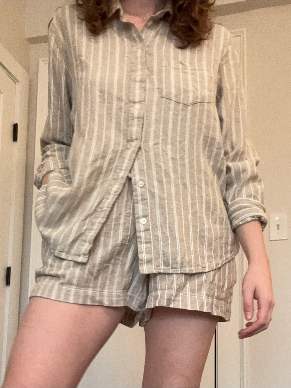 GAP Beige and White Striped Matching Set